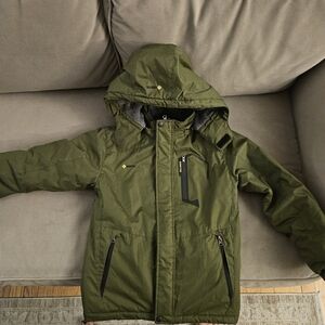 Olive Green Hooded Boys Jacket